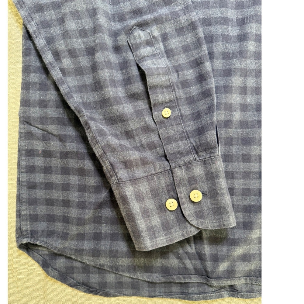 Flint and Tinder Mens XL Gingham Check Button Down Shirt Navy Blue F-210017 - Picture 6 of 15